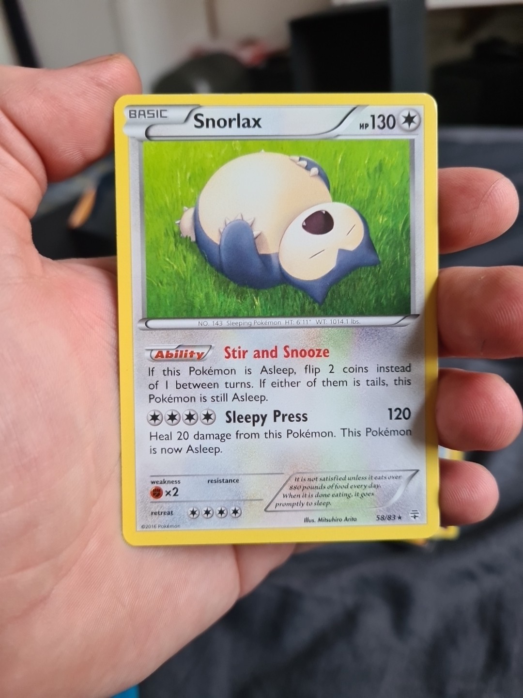 Pokemon Card - Snorlax 58/83 - Non Holo Rare - Generations - Lp