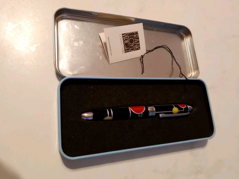 FRANK LLOYD WRIGHT, PLAYHOUSE DESIGN, ROLLERBALL, FOUNTAIN PEN. - Image 4 of 4