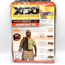 XGO 2F11A Phase 2 Flame Retardant Midweight Long Sleeve Shirt Coyote Size MEDIUM