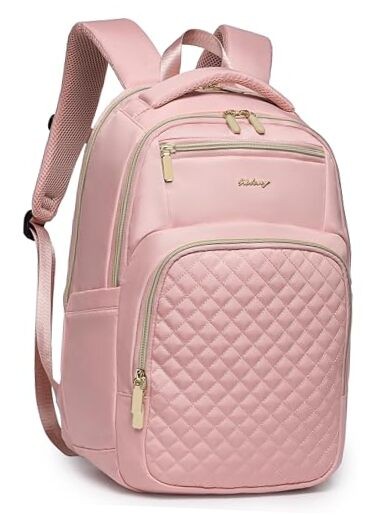 17inch large capacity Laptop Backpack Purse for Women, 17inch Work 17Inch Pink