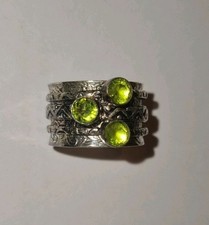 Peridot Sterling 935 Sterling Silver Spinner Ring Meditation Handmade Jewellery