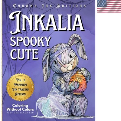 Reverse Coloring Fun: Inkalia Spooky Cute - Unveil Halloween Magic with One Pen