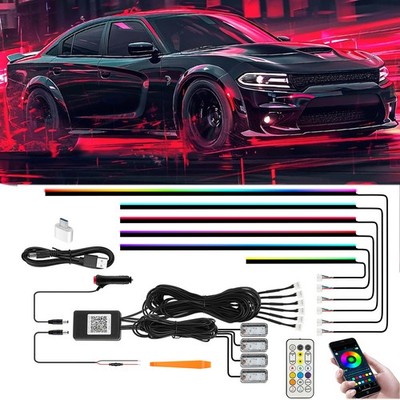 10 IN 1 Car Ambient Interior LED RGB Acrylic Strip For Dodge Charger R/T SXT SRT
