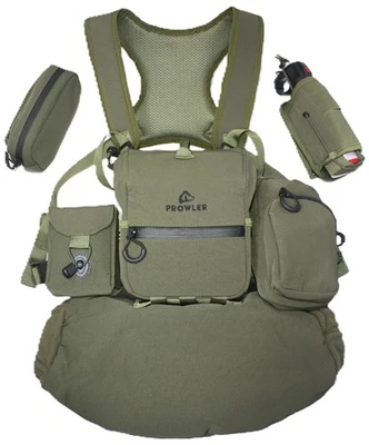 PROWLER GEAR PROWLER - Binocular Chest Pack GUIDE BUNDLE - Olive Green -Fits Up To 12x50 Bino