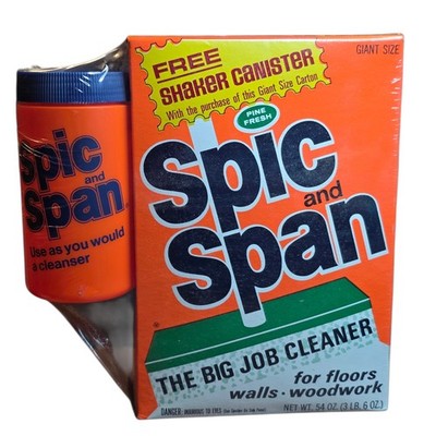 Vintage Spic & Span Giant Size 54oz SEALED w/ Shaker Canister Promo NOS Retro...