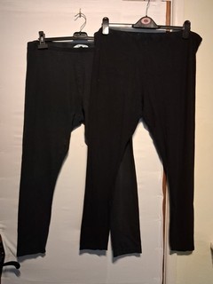 💥 Primark XL uk 18/20 Black Ladies Leggings X 2 Pairs ( Note)