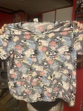 Scrubs Scrub Top Cartoon Disney Mickey and Minnie Mouse Flowers Large 2XL