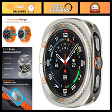 3 in 1 Metal Case for Samsung Galaxy Watch Ultra 2, Rugged Bumper  Screen Prote
