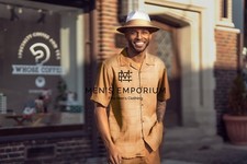 NEW Mens Montique 2PC Summer Walking Set Leisure Suit Regular Fit 2612 Tan Brown