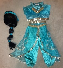 Girls Size 4/5 Disney Aladdin Jasmine BiBei Beiniu Halloween Costume Outfit Wig