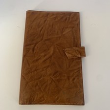 Vintage Wallet Tan/Brown Cowhide Leather Passport/Ticket Holder 1960's Style 7X4