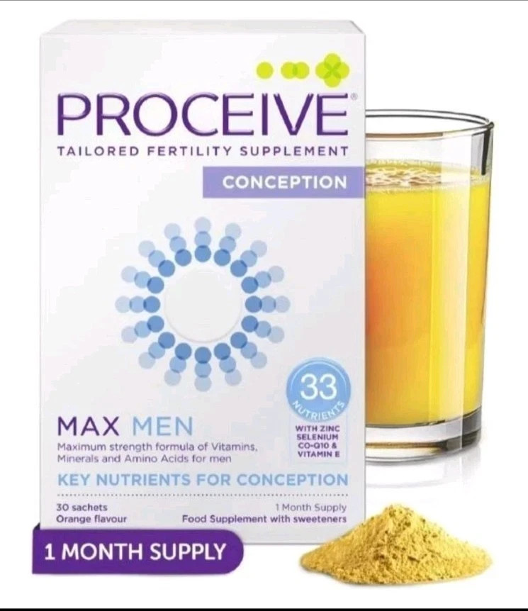 PROCEIVE MAX Men Fertility Supplement Conception 30 Sachets Vitamins 09/26