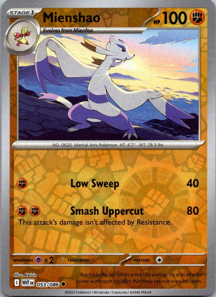 Mienshao Reverse Holofoil Uncommon SV: White Flare 053/086 NM