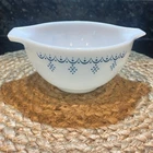 Vintage Pyrex Snowflake Garland Blue 441 Mixing Bowl  1 1/2 Pint