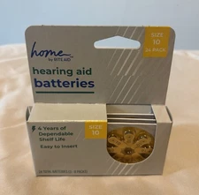 24 Pack Home by RITE AID Hearing Aid Batteries Size 10