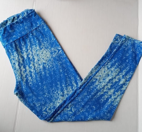 LuLaRoe Leggings Tall & Curvy 2 Donna TC2 – Blu Con Flip Flop E Spiaggia, Nuovi Con Etichette