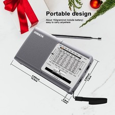 XHDATA D219 Portable AM FM Small Radio Gray Battery Operated Great Receiver Gift