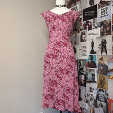 Paisley Print Cap Sleeve Midi Y2k Dress