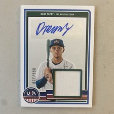2023 USA Baseball Stars & Stripes Signature Materials 66/200 Dane Perry Auto