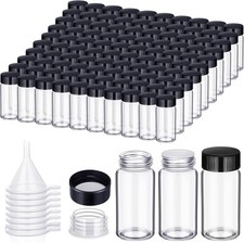 110 Pack 20 ml Glass Vials Clear Small Empty Glass Sample Bottles with Screw Cap