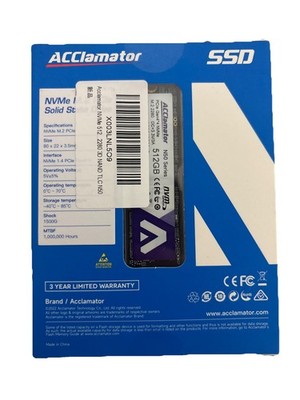 Acclamator N50 Series PCIe Gen4 M.2 2280 512GB NVMe SSD