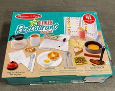 Melissa Doug Star Diner Restaurant 41-Piece Play Set with Toy Food, Cookware