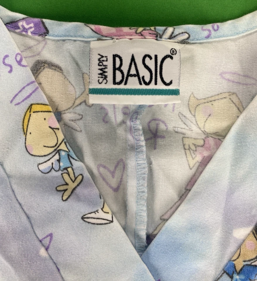 XXL Angel Nurses Pattern Scrub Shirt - Image 2 of 4