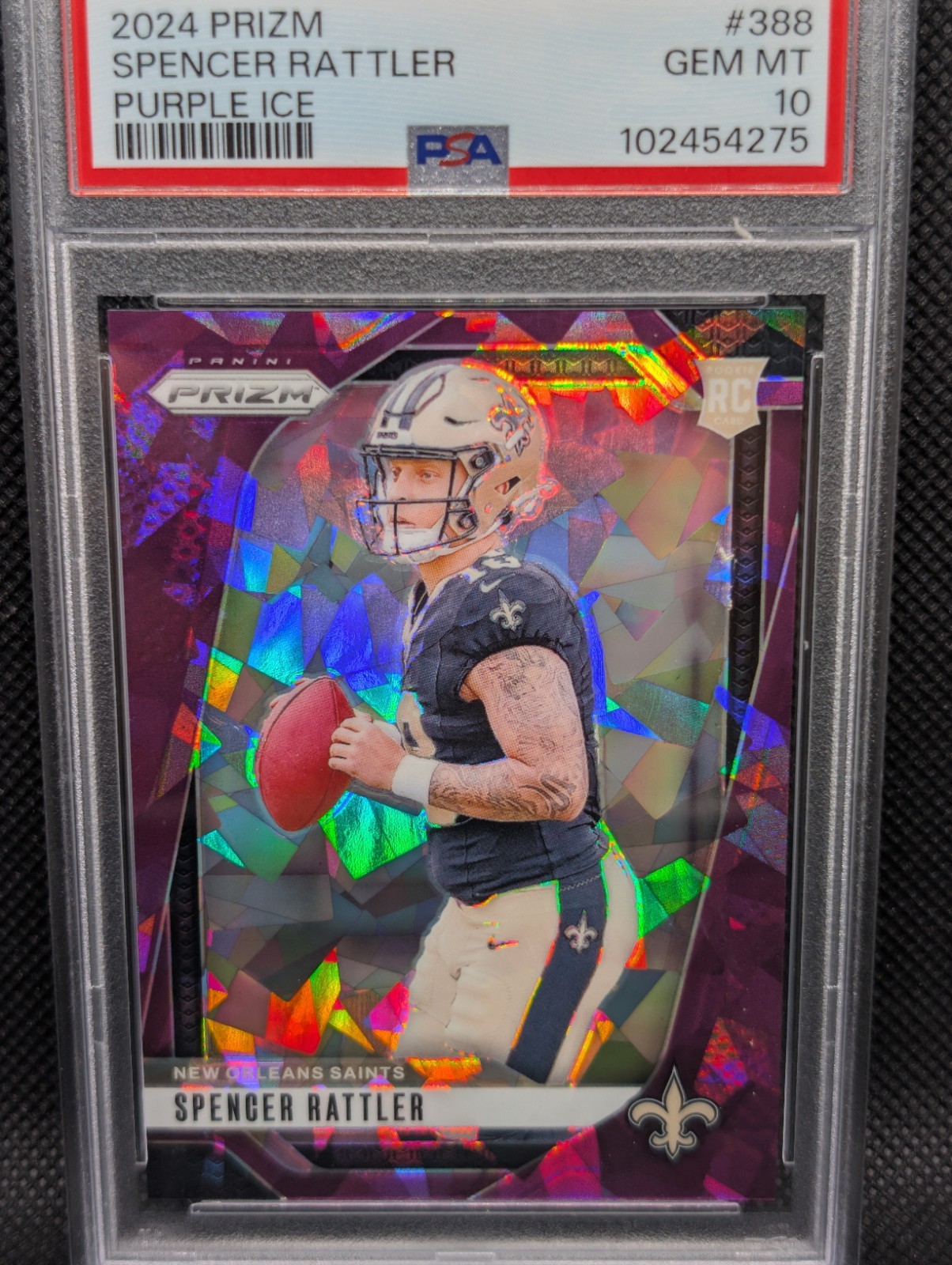 2024 Panini Prizm - Rookies Spencer Rattler #388 Purple Ice Prizm /225 (RC)