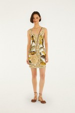 FARM Rio Off-White Trancoso Buttoned Mini Dress Sand Size S New with Tags