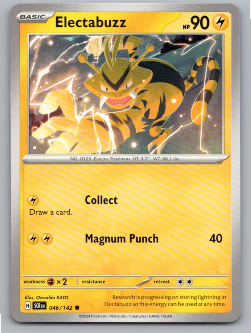 2024 POKEMON ELECTABUZZ STELLAR CROWN 46/142 COMMON NM A36489 FREE S&H