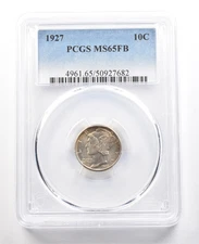 1927 Mercury Dime MS65 FB PCGS PQ *6617