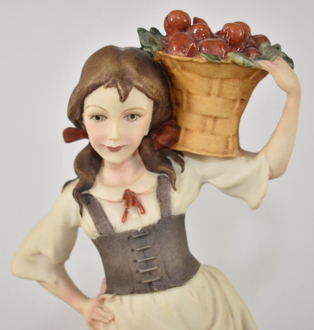 Set of 2 Giuseppe Armani Boy with Grapes Girl with Apples Resin Figures