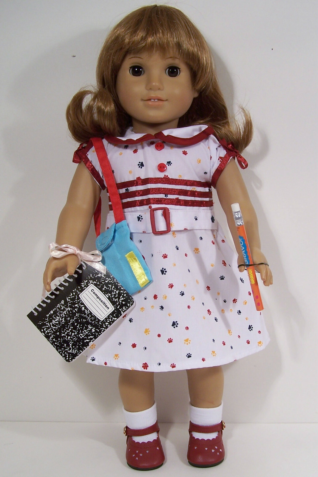 Kit Reporter Dress Handbag 4 pc Doll Clothes For 18 American Girl (Debs