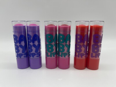 Maybelline Baby Lips Lip Balm WInter Flush Pink Wishes Ruby Star 2 Each LOT OF 6