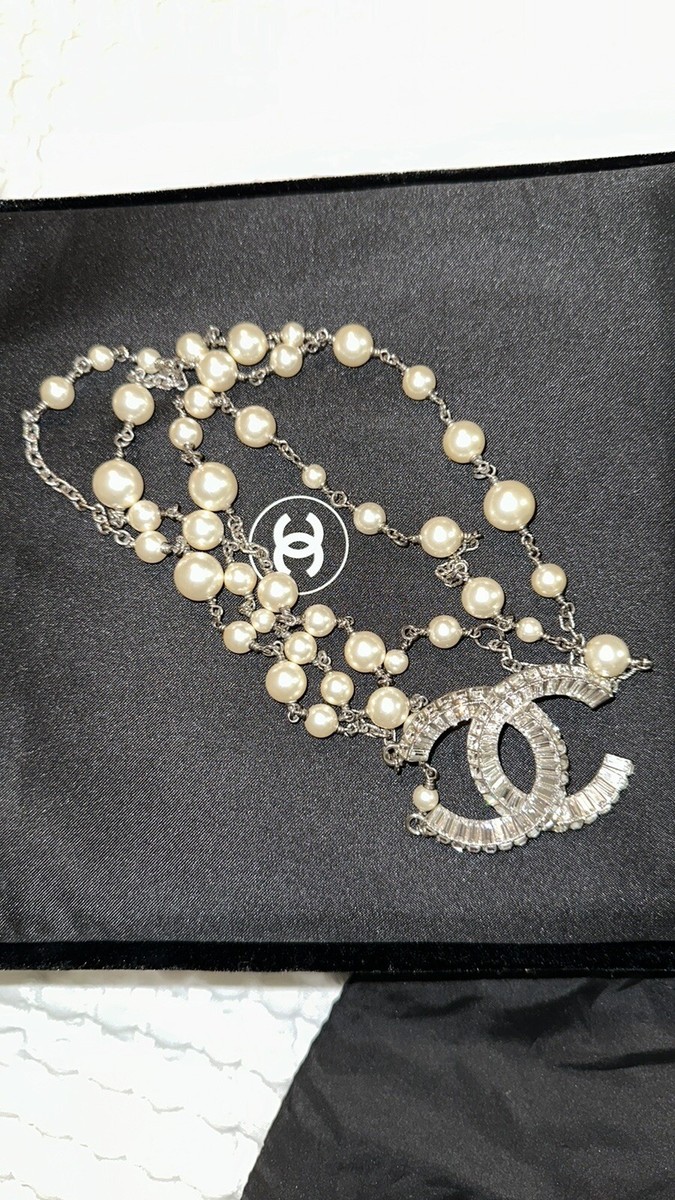 CHANEL パールクリスタルベルト Authentic CHANEL Pearl and Crystal Belt/Necklace | eBay