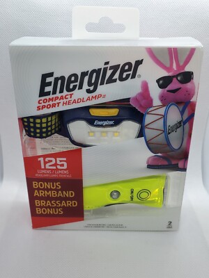 ENERGIZER 146335 COMPACT SPORT HEADLAMP 125 LUMENS W/ARMBAND NEW