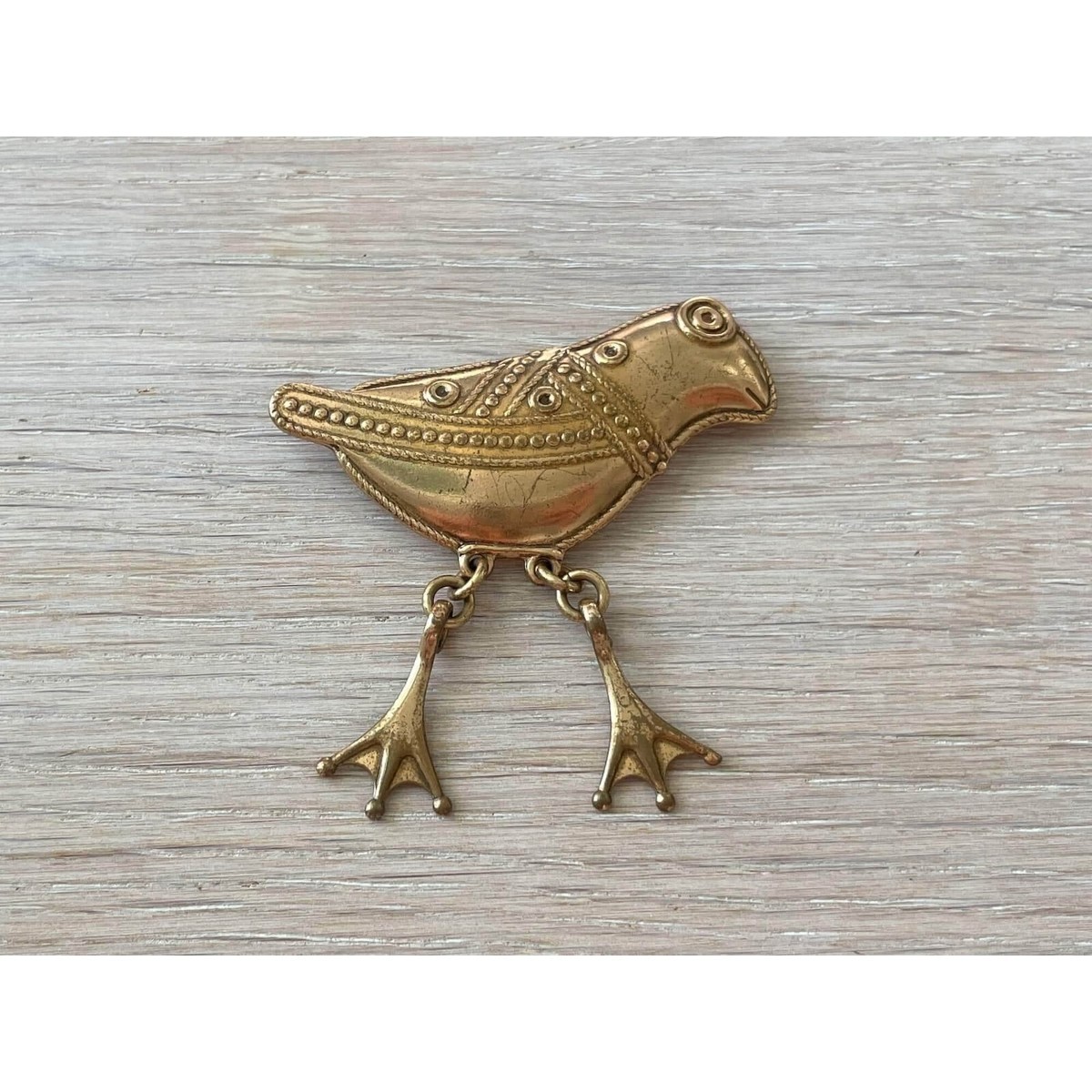 Broche Oiseau En Bronze Kalevala Koru - Bijou Finlandais Dans Sa Boîte