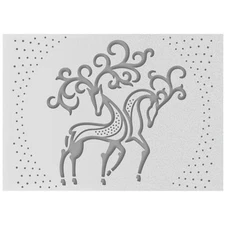 Ultimate Crafts A2 Embossing Folder Comet and Cupid Reindeer Christmas