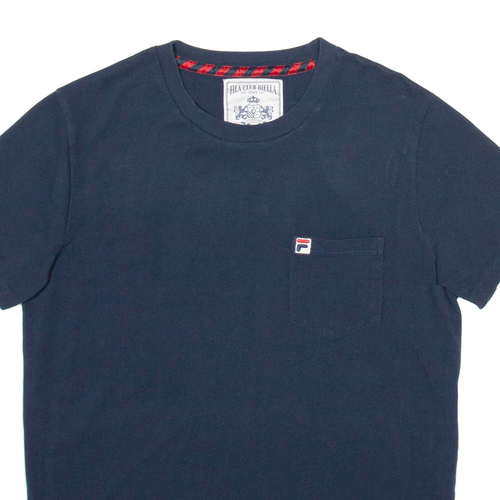 FILA Fila Club Biella Mens T-Shirt Blue M - Picture 2 of 6