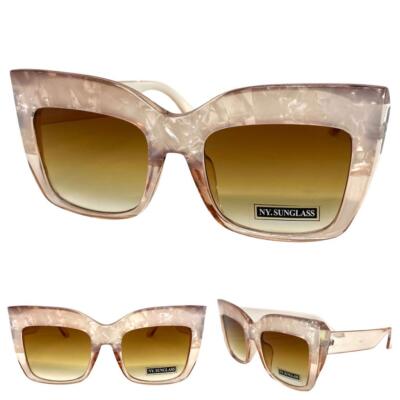 Oversized Classic Vintage Retro Style SUN GLASSES Large Square Frame Honey Lens
