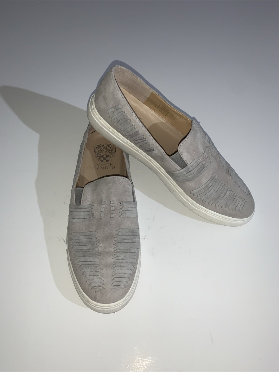Vince Camuto Womens 9.5 M Loafers Grey Suede Casual Low Top  display picture 1