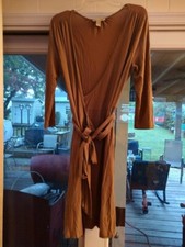 Banana Republic Dress Mauve Knee Length Wrap - Size Petite Small Ballet Core