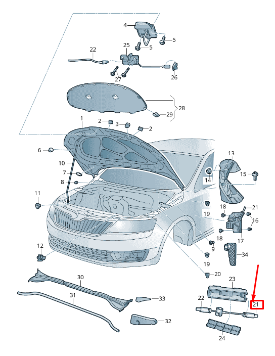 NOUVEAU CÂBLE DE VERROUILLAGE DE CAPOT SKODA RAPID NH 60U823535 ORIGINAL