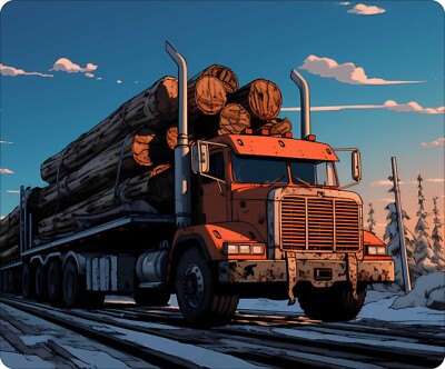 Logging Truck Alaska Logger Saw Mill Wood Mousepad Computer Mouse Pad  7 x 9