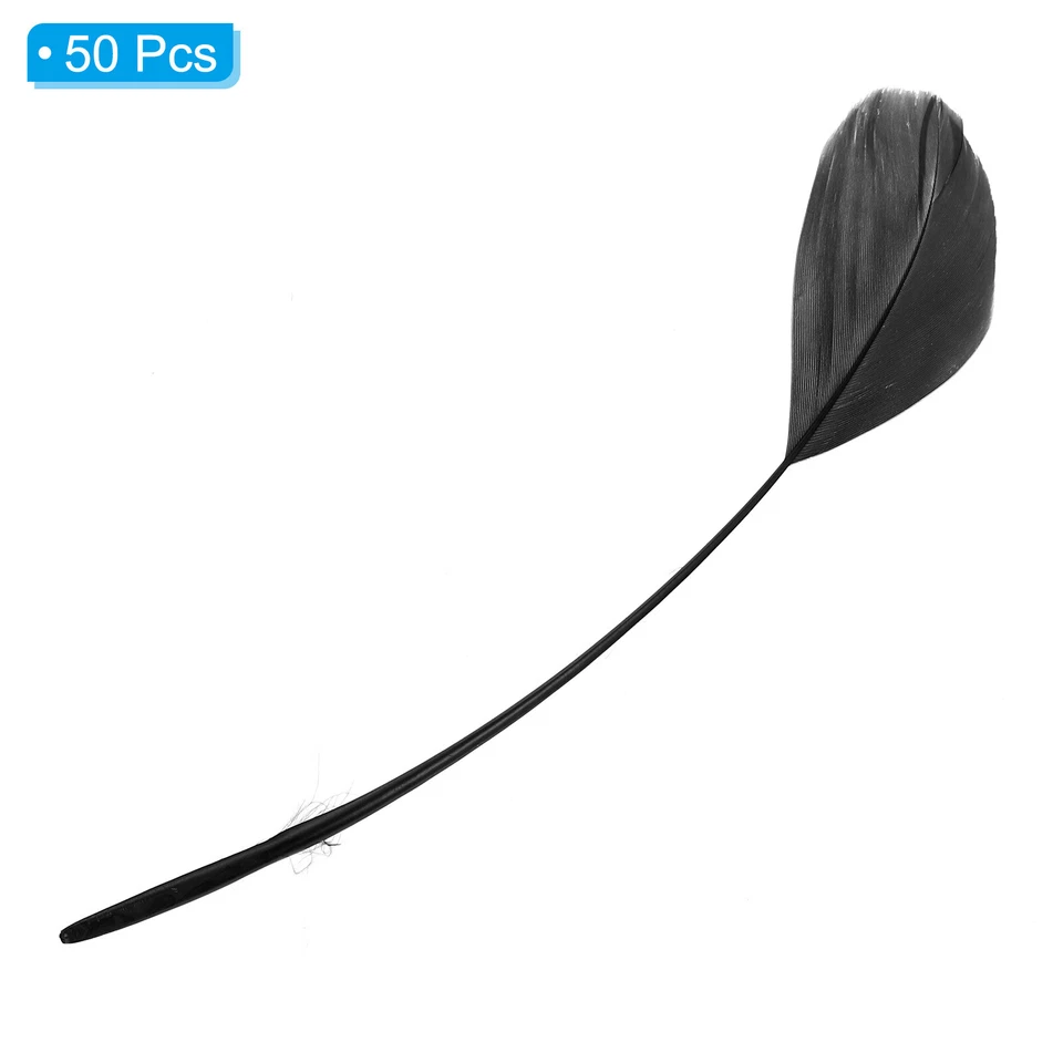 6-8 Inch Goose Feathers, 50 Pack Bulk Natural Feathers Style 4, Black - Image 3 of 4