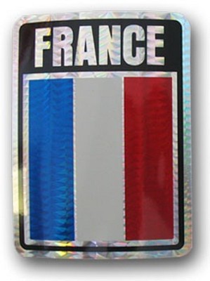 FRANCE PRISMATIC  REFLECTIVE FLAG STICKER DECAL  - NEW - FREE SHIPPING