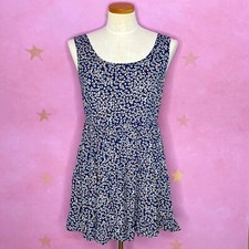 MINE BLUE FLORAL PRINT SUN DRESS OPEN BACK MEDIUM
