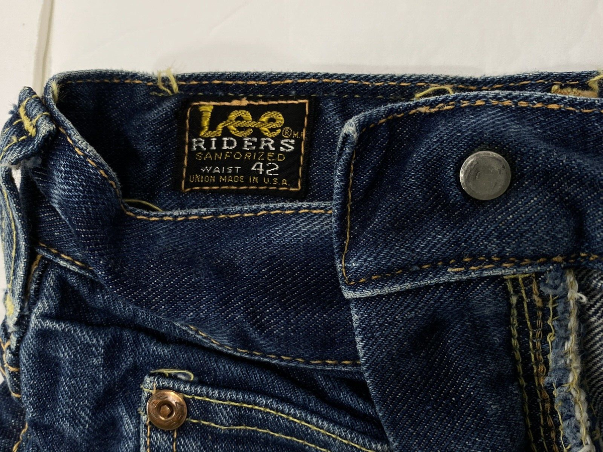 Vintage 70s Lee 101Z Side Black Tag. Selvedge Denim. Talon Semi