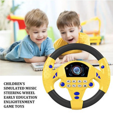 Kids Steering Wheel With Sound  Children Simulation Driving Car Toys Baby Funny