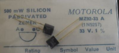 MZ92-33A ( 1N5257) diode zener 33V 1% (x2) | eBay